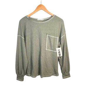 NWT Women's Small thermal top long sleeve shirt Green Reign Elings